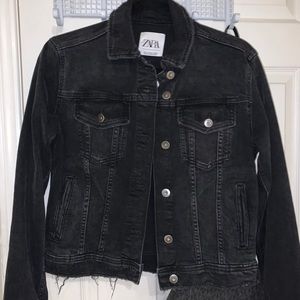 Black jean crop jacket